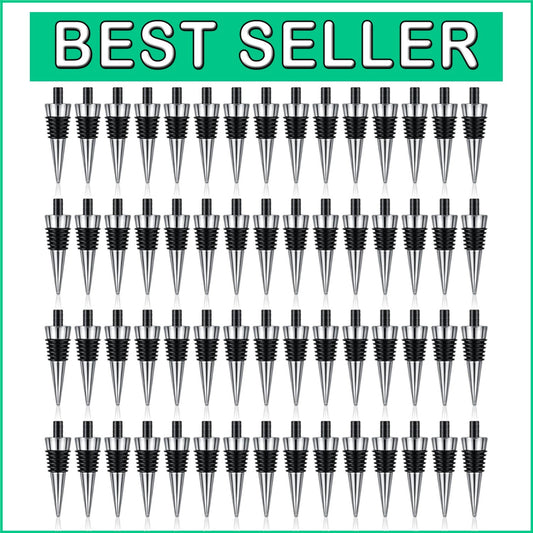 60-Piece Reusable Stainless Steel Wine Bottle Stoppers Kit – Perfect for Parties