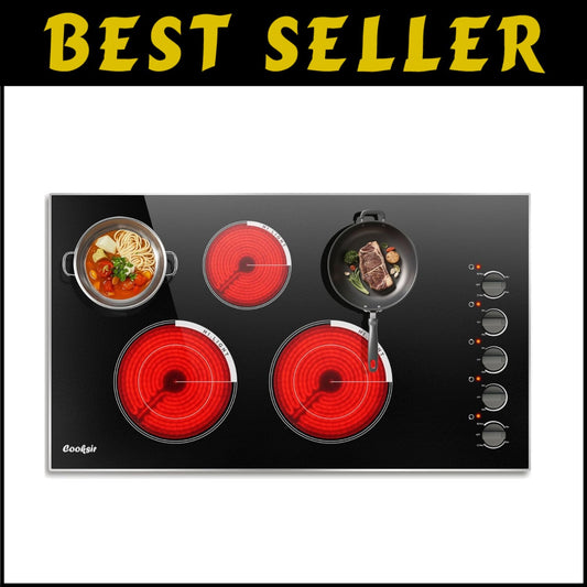 Versatile 36-Inch Electric Stove - 5 Burner Knob Control for Culinary Precision