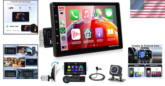 Detachable Touchscreen Car Multimedia Player with Bluetooth & Backup Camera
