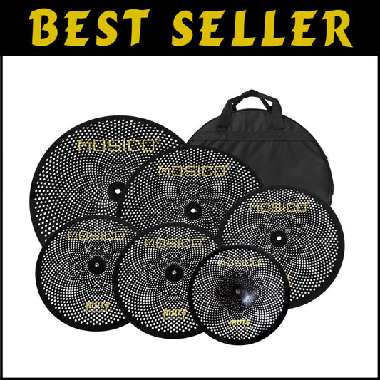 Complete Low Volume Cymbal Set for Drummers: 6 Pieces with Drum Bag Included