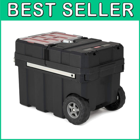 Portable Tool Storage Box on Wheels with Central Locking - Ideal for Contractors