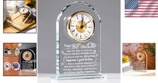 Decorative 80th Birthday Quartz Clock - Memory Keeper for Milestone Celebrations