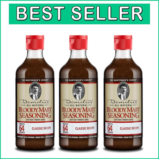 Demitri's Bloody Mary Mix Pack of 3 - 16 Oz Bottles, Non-Artificial Seasoning