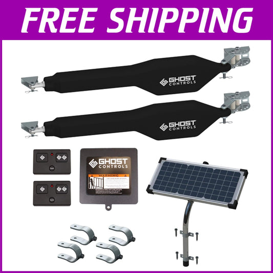 DIY Solar Dual Swing Gate Opener with 10W Panel - Long-Range Remote Control