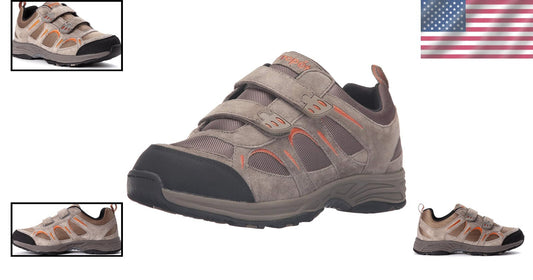 Men's Wide Slip-On Sneaker with Rubber Outsole and Orthotic Approval - Size 11