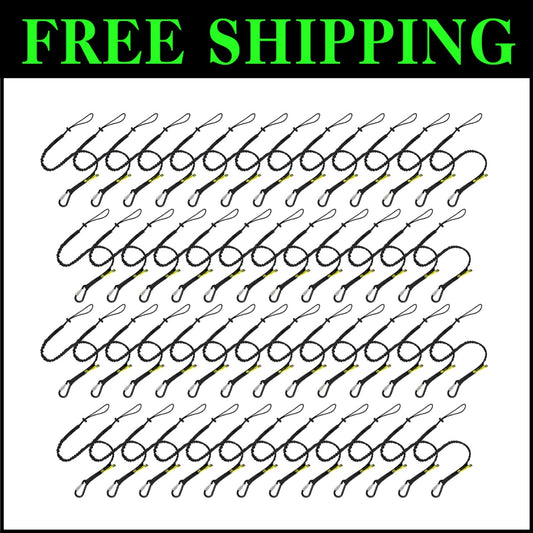 Durable Tool Safety Lanyard 50-Pack with Reflective Stitching & Carabiner
