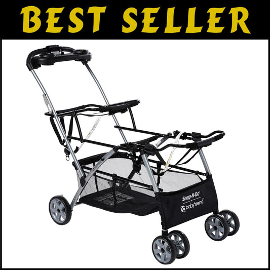 2-Seat Snap-N-Go Stroller with Safety Harness and Swivel Wheels for Easy Use