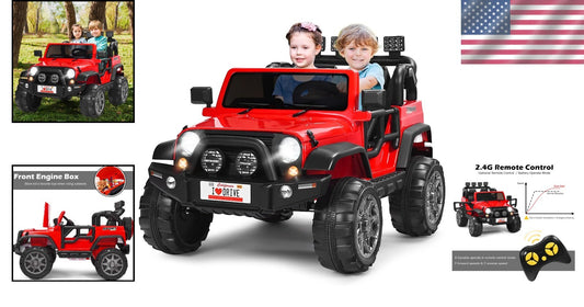 2-Seater Kids Ride-On Truck: 12V Battery Electric Vehicle with Remote Control