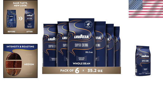 Premium Super Crema Espresso Coffee - 2.2 lb Arabica-Robusta Blend, Bold Flavor