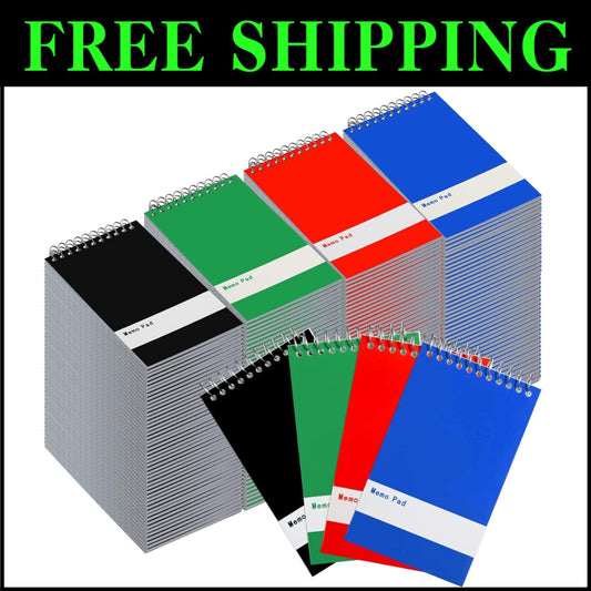 Color-Coded 3'' x 5'' Memo Pads - 148 Pads, Soft Cover for Home & Office