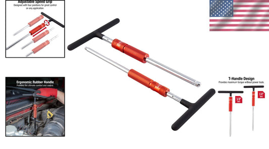 Ergonomic T-Handle Speed Wrench Set with 1/4 & 3/8 Drive - Maximum Torque