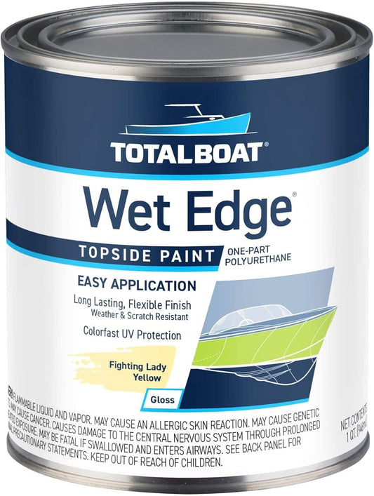 Fighting Lady Yellow Marine Topside Paint - 1 Quart Gloss Finish, Fade Resistant