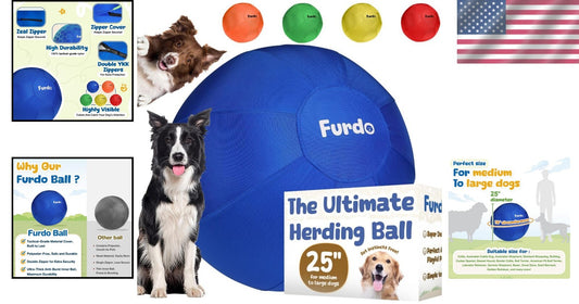 Large 25” Herding Dog Ball for Outdoor & Active Play – Ideal for Herding Breeds