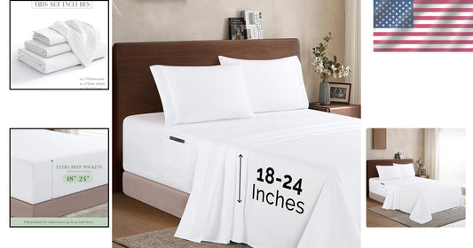 Ultra Soft King Microfiber Sheets with Extra Deep Pockets - Perfect for Comfort