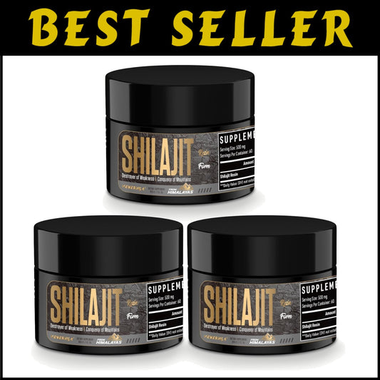 Authentic Himalayan Shilajit Resin - 85 Minerals for Daily Vitality (3 Count)