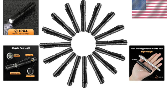 16-Pack Mini LED Pen Flashlights - Waterproof Pocket Lights for Outdoor Use