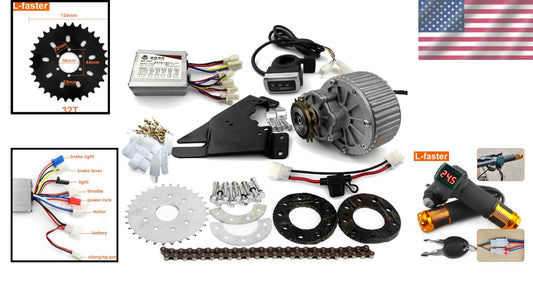 Urban Electric Bicycle Conversion Kit - 450W Left Drive with Freewheel Design