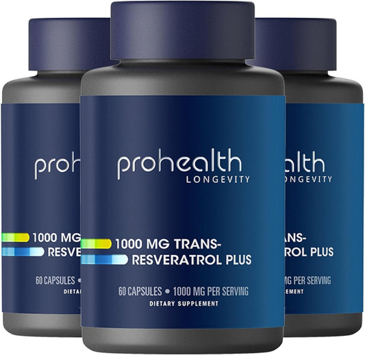 1000mg Trans-Resveratrol Capsules - 99.5% Pure with Enhanced Absorption