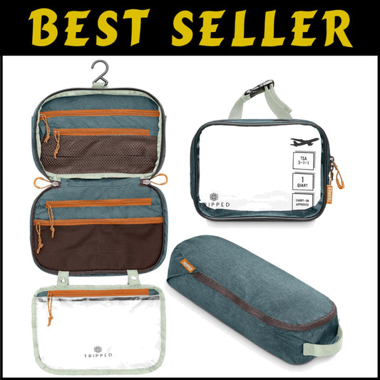 Compact Travel Toiletry Bag with Detachable TSA Pouches & Organizer Pouch