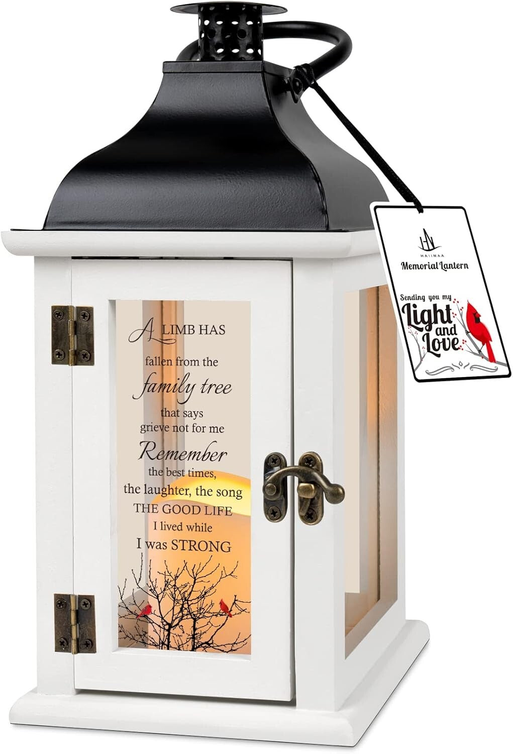 UV Printed Glass Memorial Lantern - Elegant Gift for Grieving Friends and Family