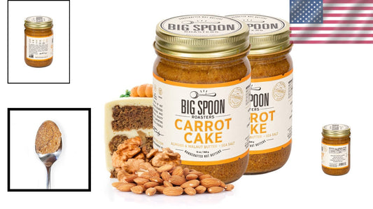 Crunchy Carrot Cake Almond Butter with Sea Salt - Vegan, Low Sugar Treat (26 oz)