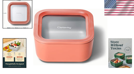 Elegant 4.4 Cup Microwave Safe Glass Container with Latch Closure - Lunch Ready