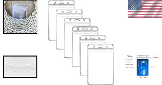 Vertical Clear ID Card Holders - Waterproof with Resealable Zipper - 400 Pcs