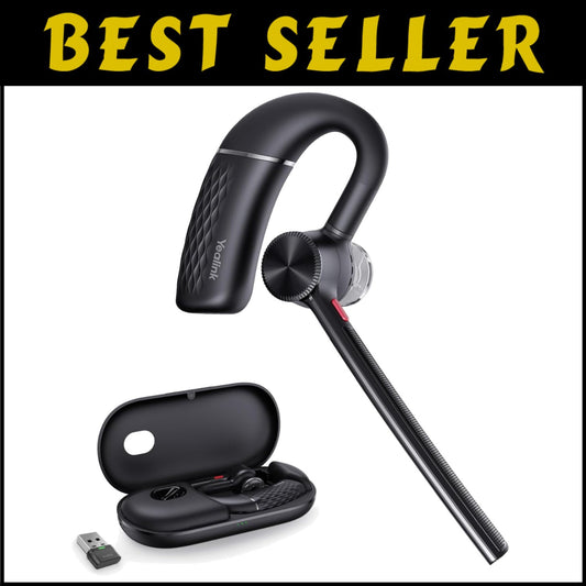 Wireless Bluetooth Earpiece with 4-Mic Noise Cancellation - Ideal for Business