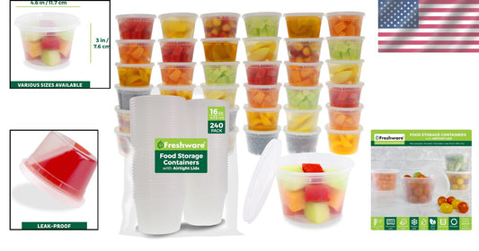 Durable 240-Count Food Storage Containers: Leak-Proof, BPA-Free, Versatile