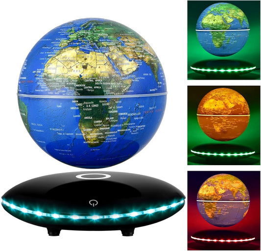 6-Inch Color-Changing Floating Globe Lamp - Stunning Decor for Home & Office