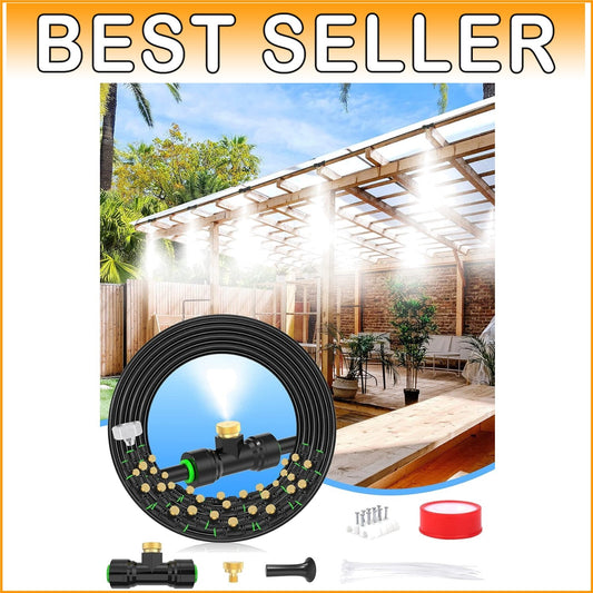 Advanced 27.3m Misting System with Detachable Brass Nozzles for Outdoor Coolness