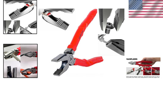 Heavy Duty 9” Electricians Pliers with Side Cutting & Crimper Functionality