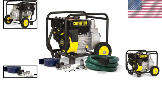Portable 2-Inch Gas-Powered Water Transfer Pump - 196cc Engine & Durable Frame