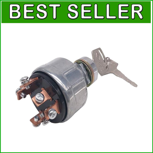 Panel Mount Mitsubishi Ignition Switch - 6 Positions, 2 Keys, Ideal for Tractors