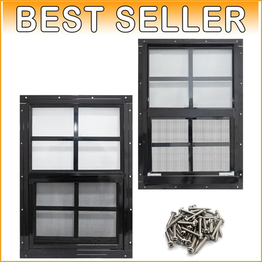 Energy-Efficient 2 Pack Shed Windows - 12x18 with Tempered Glass Protection