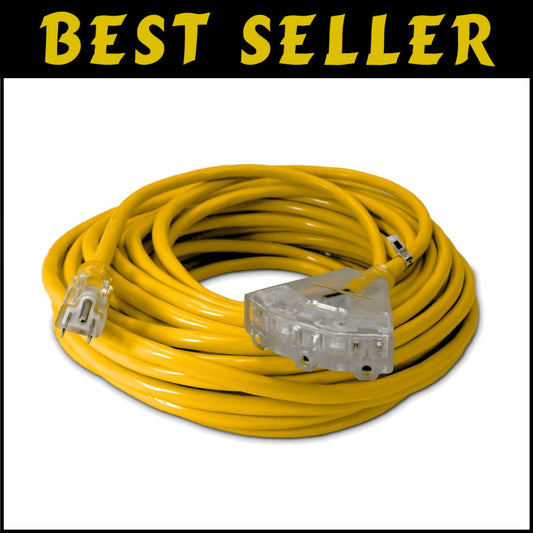 15 Amp 75 ft SJTW Waterproof Extension Cord - Perfect for Outdoor Power Needs