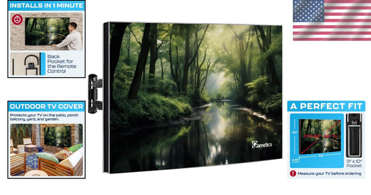 55 Inch Outdoor TV Cover - Heavy-Duty Waterproof Protection with Remote Pocket