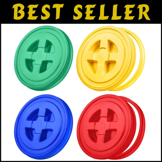 4-Pack Twist Sealing Lids for 5-Gallon Buckets - Hygienic & Leak-proof Design