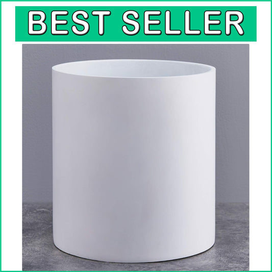 Elegant 12-Inch Round Matte White Pot with Drainage Plug - Indoor/Outdoor Use
