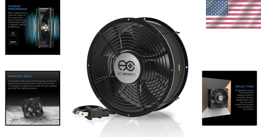 Heavy-Duty 10" Axial Fan with Dual Bearings - Ideal for Custom Cooling Projects