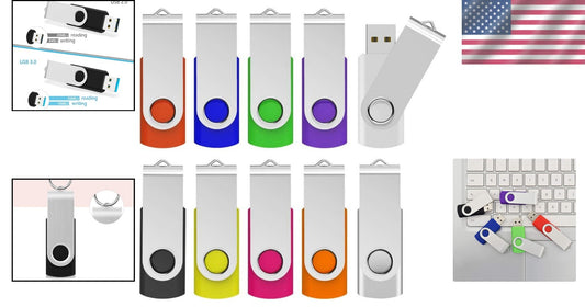 Color-Coded USB 3.0 Flash Drive 10-Pack 32GB - Portable Data Storage Solution