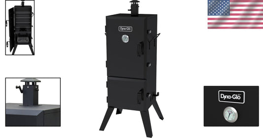 Alloy Steel Vertical Charcoal Smoker with Dual Doors & 4 Adjustable Grates