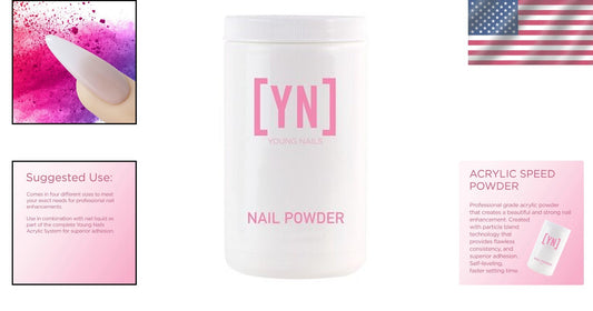 Multi-Size Frost Pink Acrylic Powders - Speed Formula for Effortless Nail Art