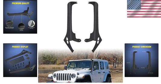 Windshield Frame Mounting Brackets for 52-Inch LED Bars - 2018-2024 Gladiator JT