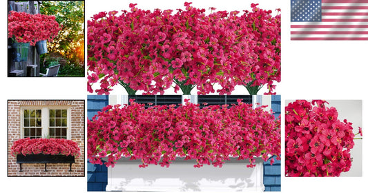 Eye-catching 72 Bundles of Rose Red Fake Flowers - Perfect for All Occasions