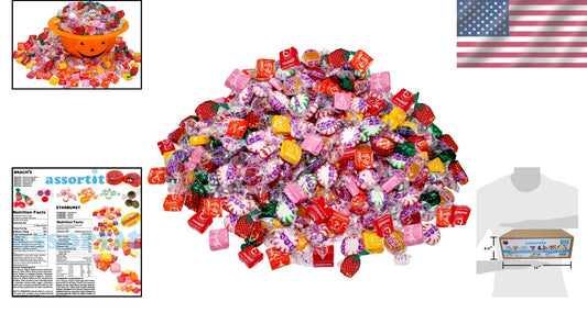 Assorted Soft Chewy & Hard Candy Mix - 700 Individually Wrapped Treats - 156 oz