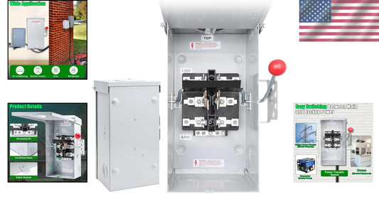 General Duty Double-Throw Safety Switch, 100A, 24000W, NEMA 3R Power Controller