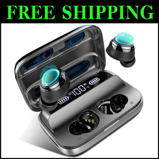 IP7 Waterproof Bluetooth 5.1 Earbuds with 140H Battery Life - Perfect for Sports
