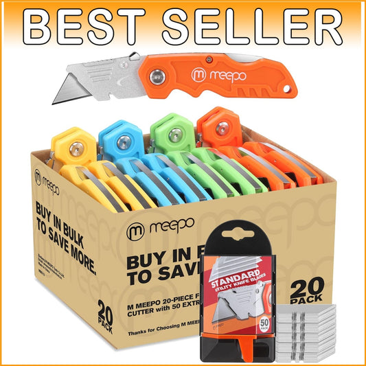 Professional Utility Knife 20-Pack - Ideal for Heavy Duty and DIY Projects