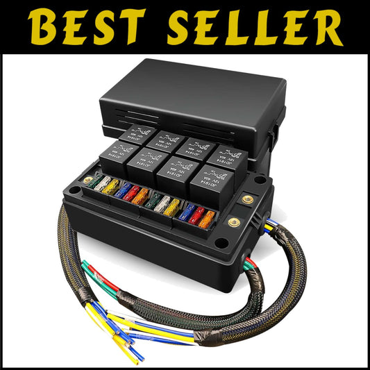 IP65 Rated Relay Fuse Holder with Pre-Wired Harness - Perfect for Trucks & Boats